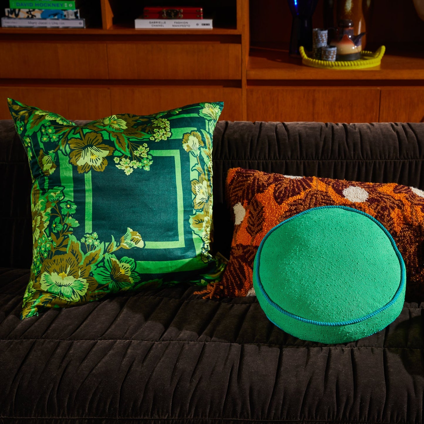 Sage X Clare - Eliza Silk Linen Cushion - Verdant