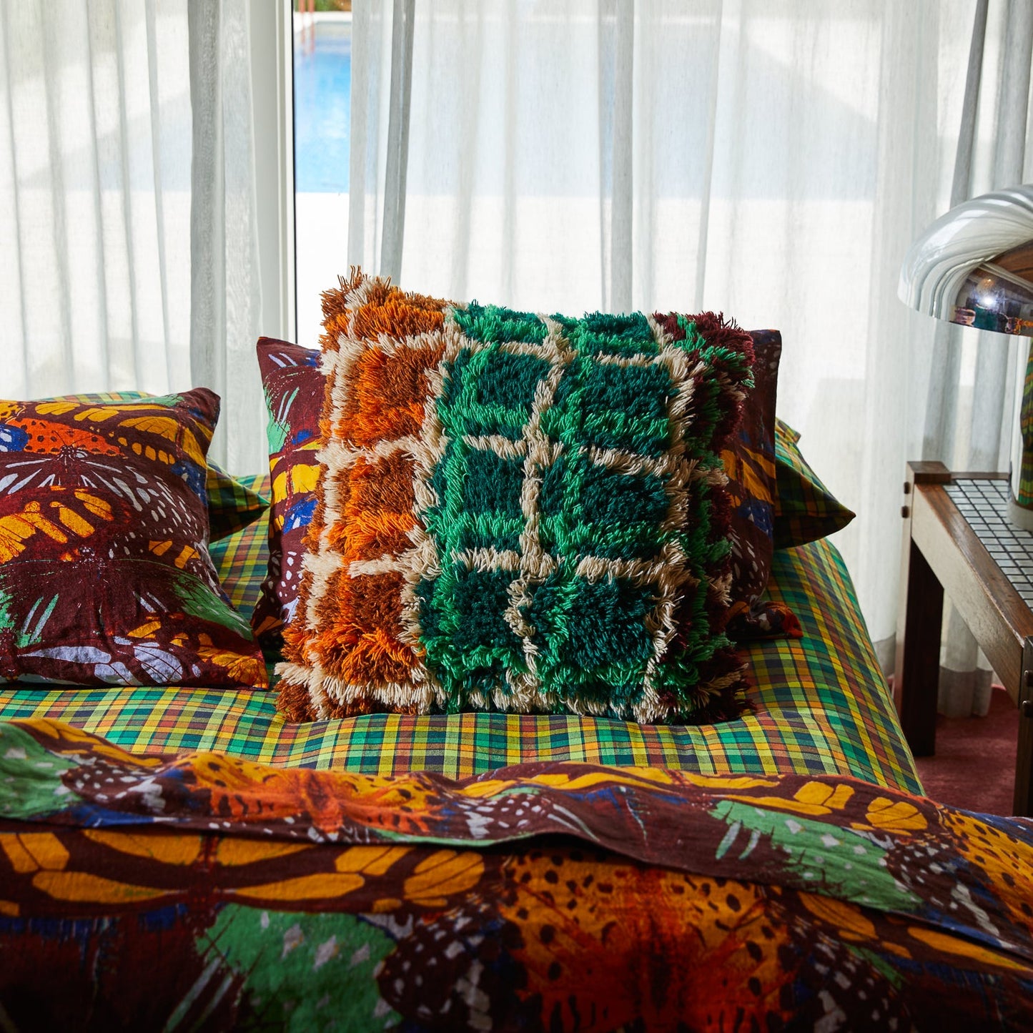 Sage X Clare - Karina Shag Cushion - Verdant