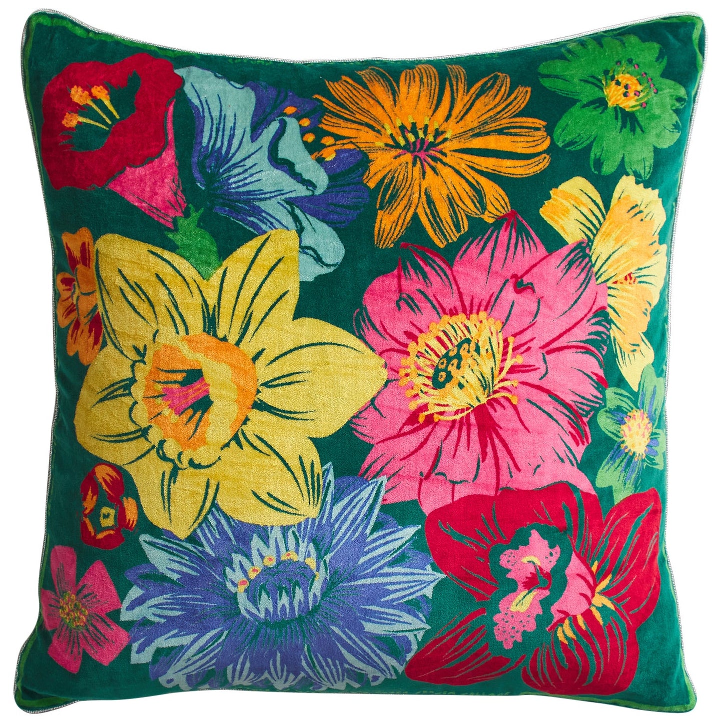 Sage X Clare - Ines Velvet Cushion - Verdant