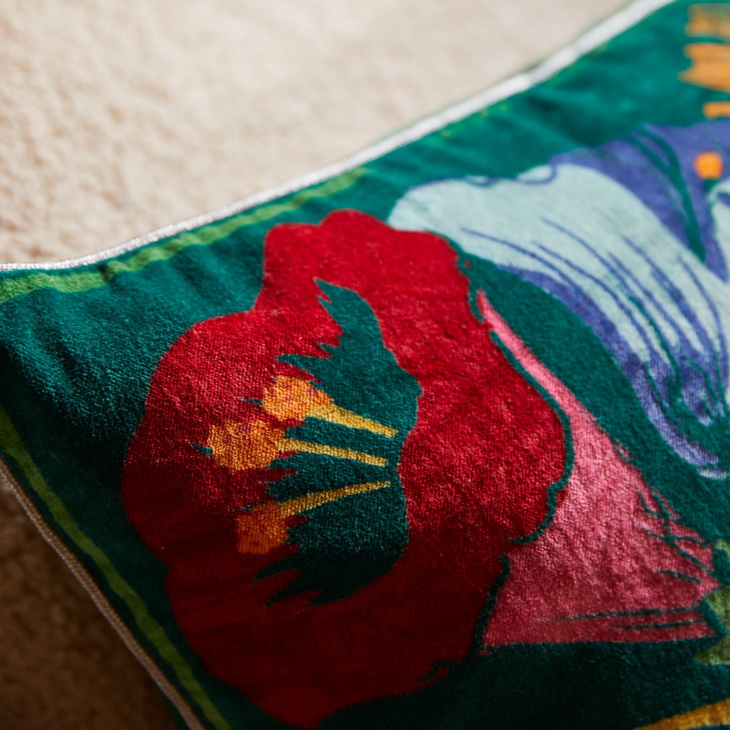 Sage X Clare - Ines Velvet Cushion - Verdant