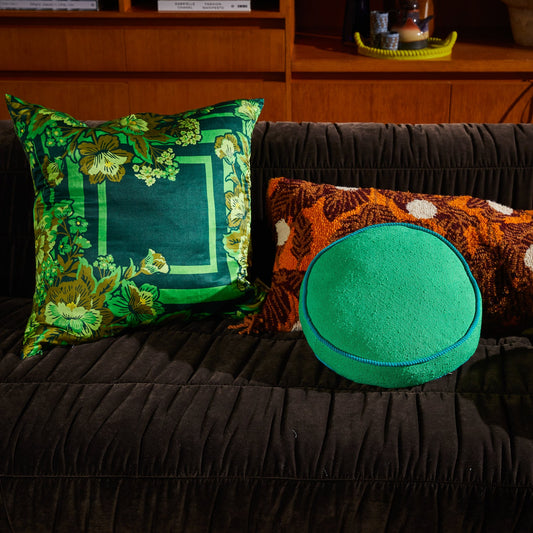 Sage X Clare - Dana Round Cushion - Spring Green