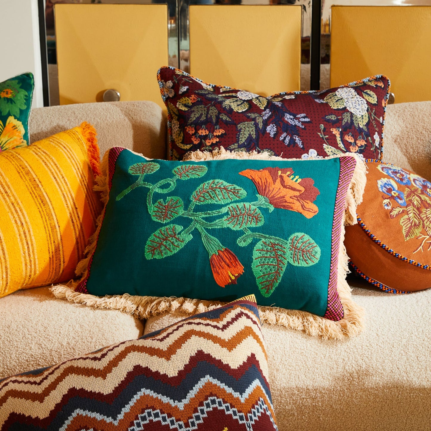 Sage X Clare - Maria Embroidered Cushion