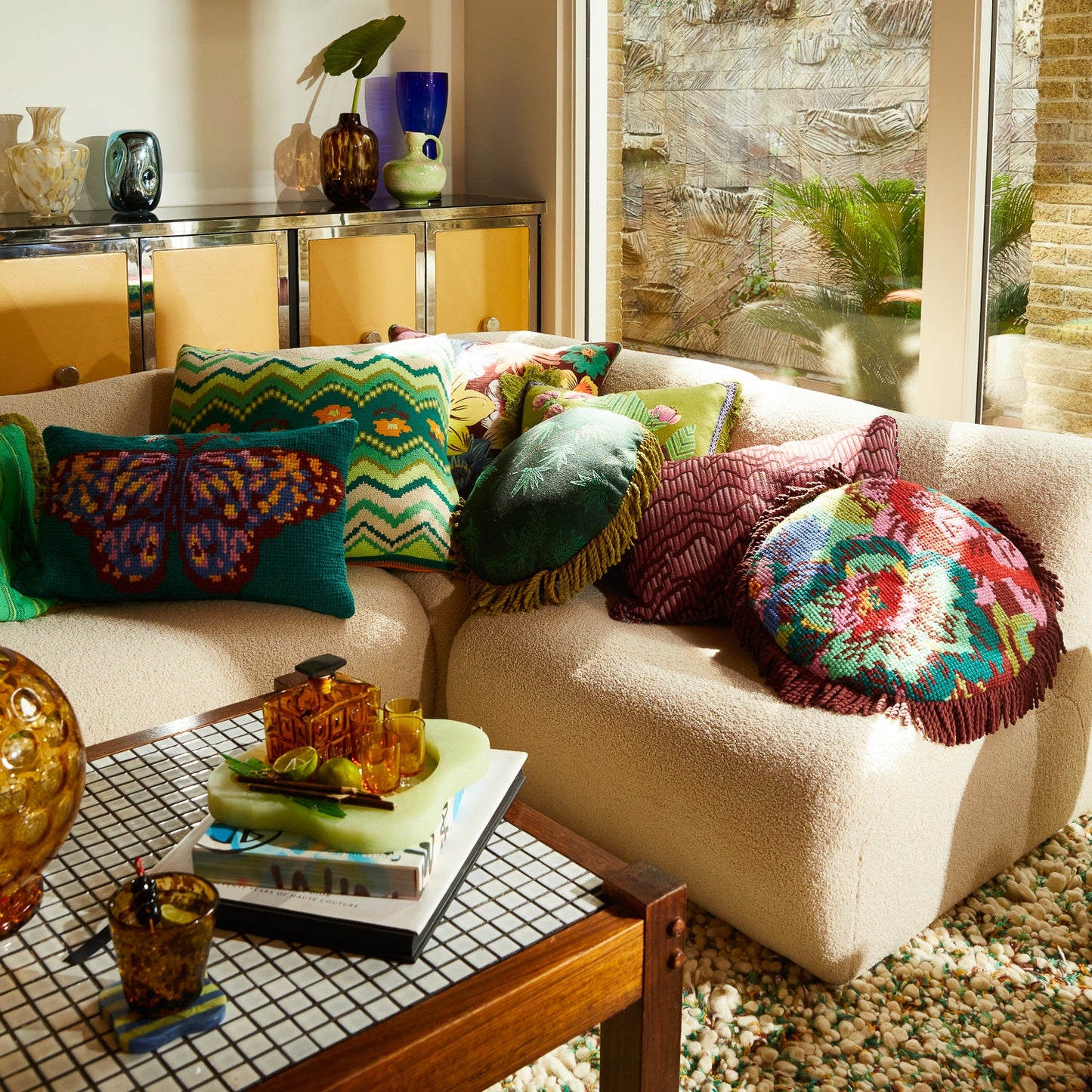 Sage X Clare - Aneta Jacquard Cushion