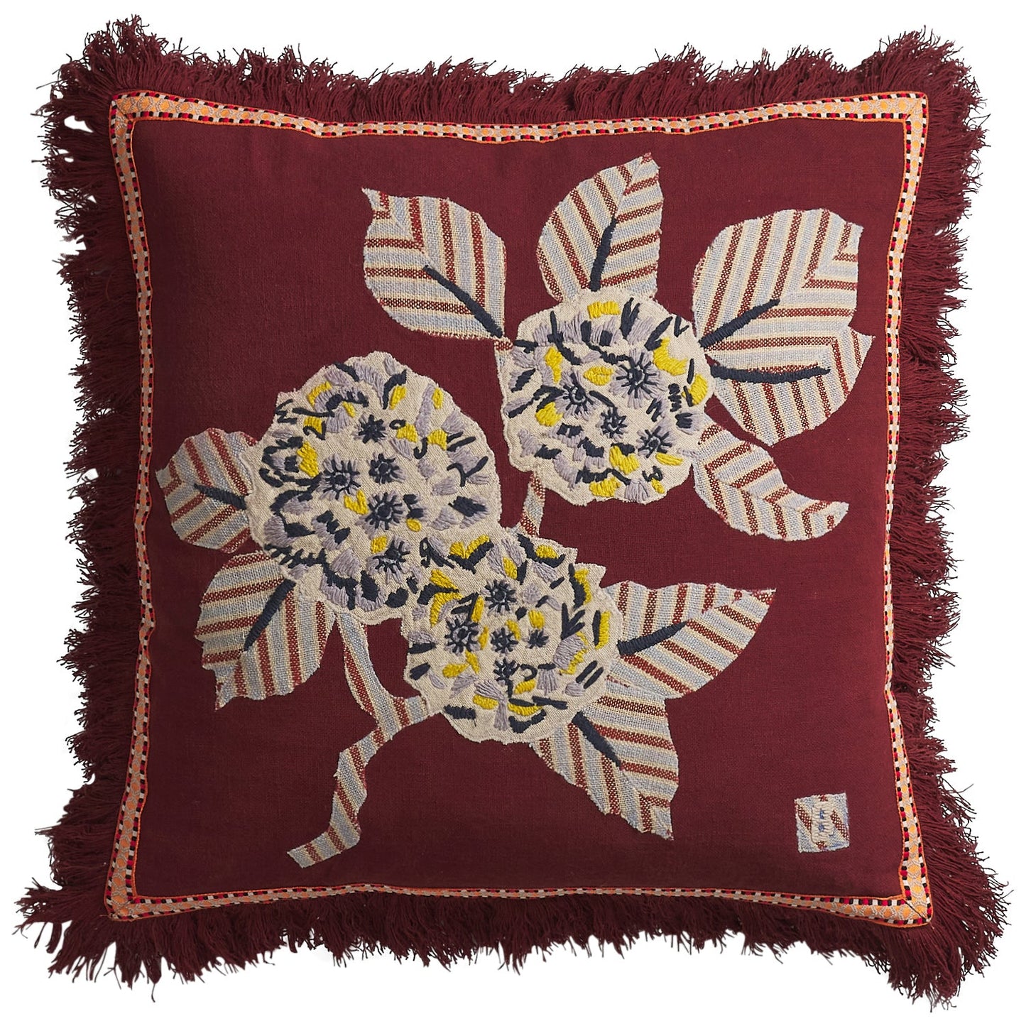 Sage X Clare - Vivi Appliqué Cushion - Rosewood