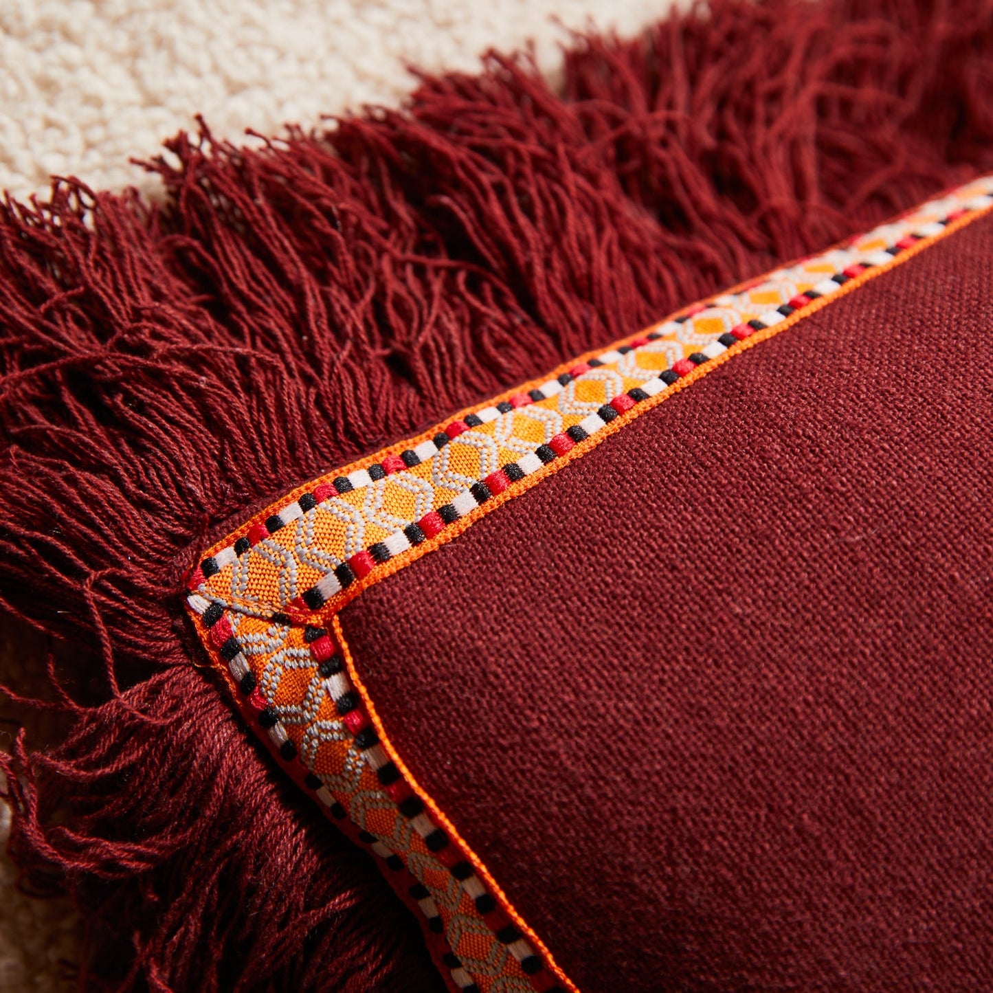 Sage X Clare - Vivi Appliqué Cushion - Rosewood