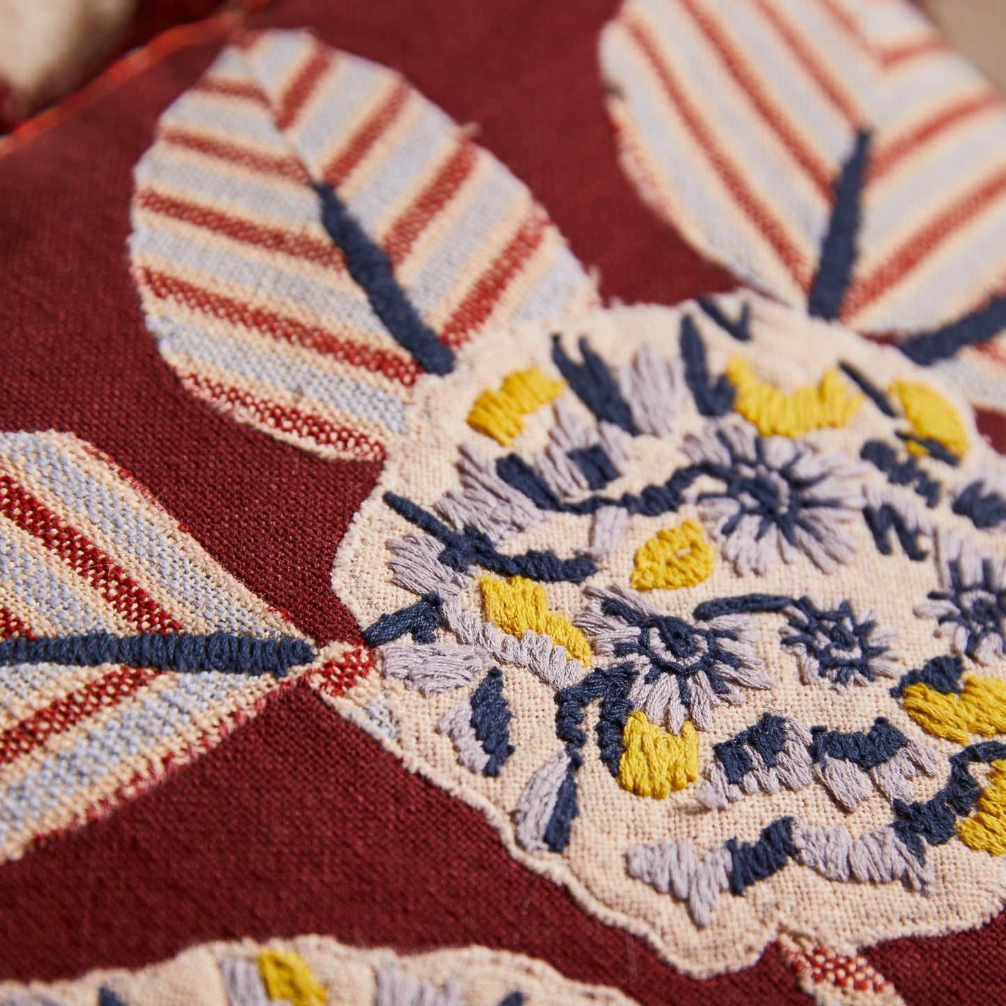 Sage X Clare - Vivi Appliqué Cushion - Rosewood