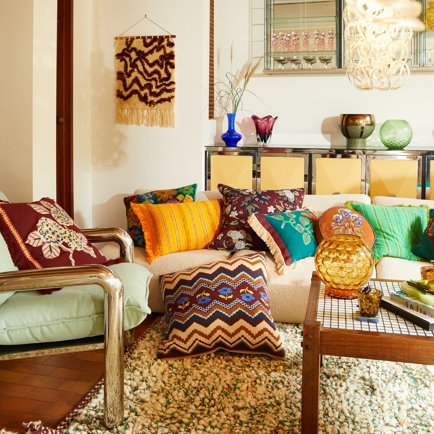 Sage X Clare - Vivi Appliqué Cushion - Rosewood
