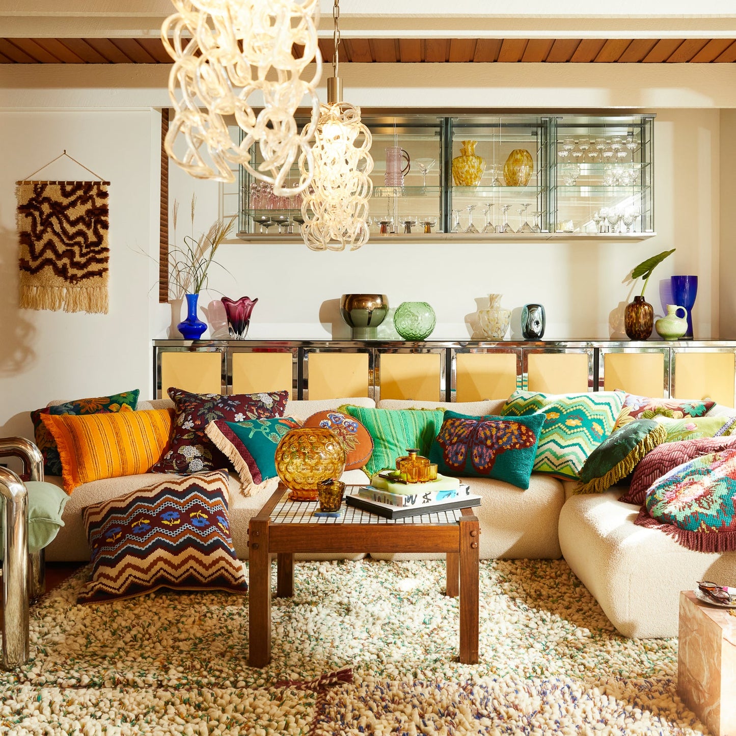 Sage X Clare - Nicolette Woven Cushion - Spring Green