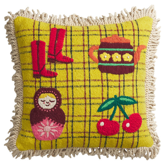 Sage X Clare - Carmin Embroidered Cushion