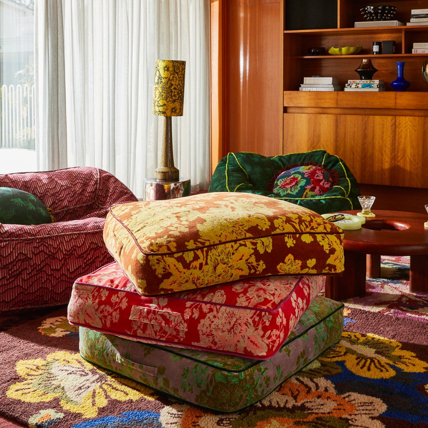 Sage X Clare - Hazel Velvet Floor Cushion - Russet