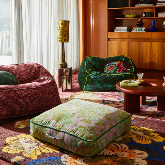 Sage X Clare - Hazel Velvet Floor Cushion - Mink Grey