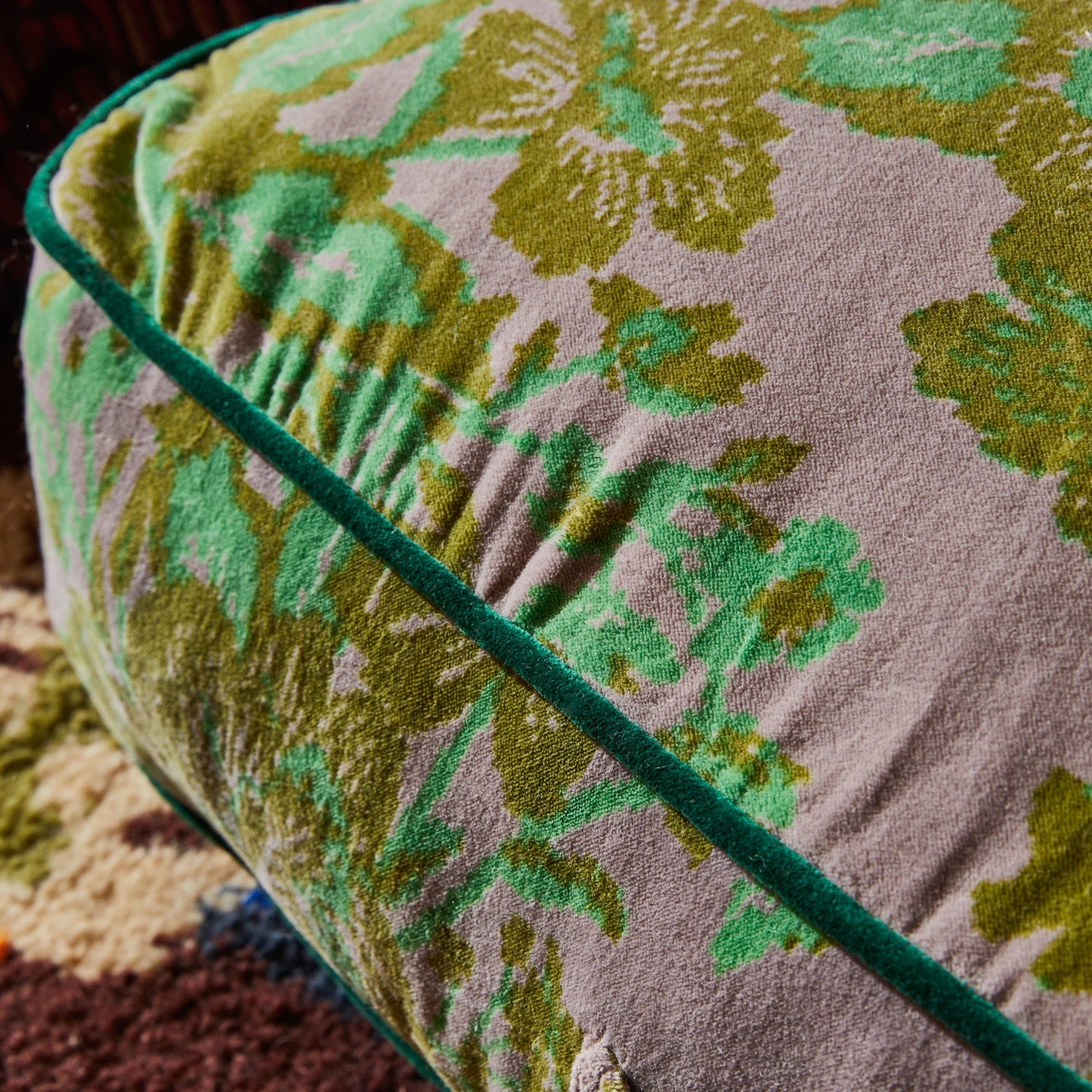 Sage X Clare - Hazel Velvet Floor Cushion - Mink Grey