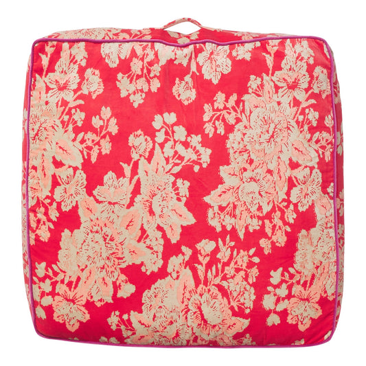 Sage X Clare - Hazel Velvet Floor Cushion - Vermillion