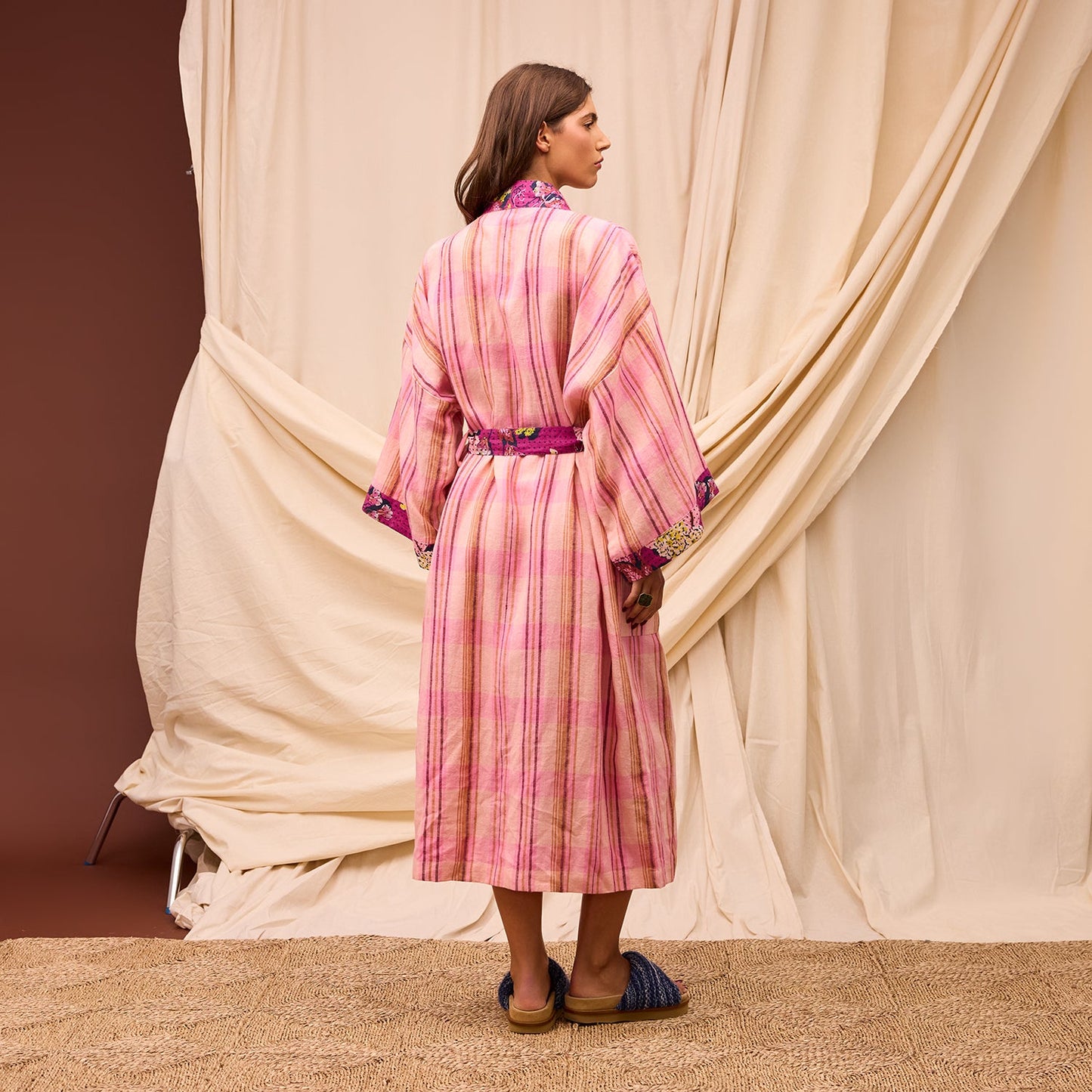 Sage X Clare - Nicolette Linen Robe - Poudre
