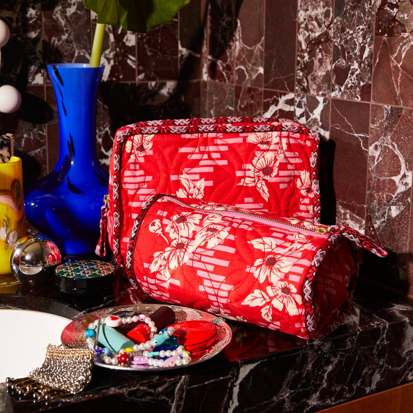 Sage X Clare - Marta Makeup Bag - Vermillion
