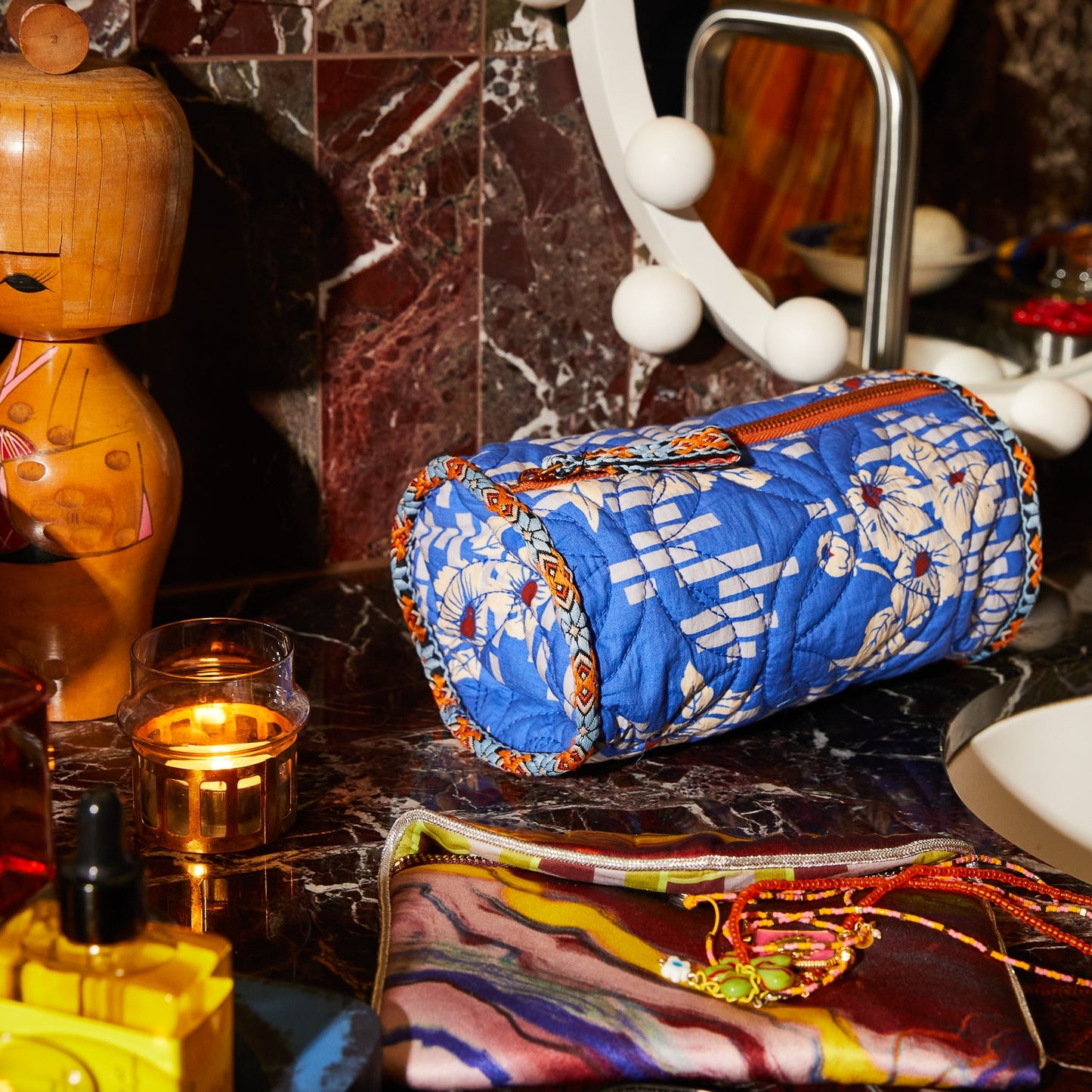 Sage X Clare - Marta Makeup Bag - Ultramarine