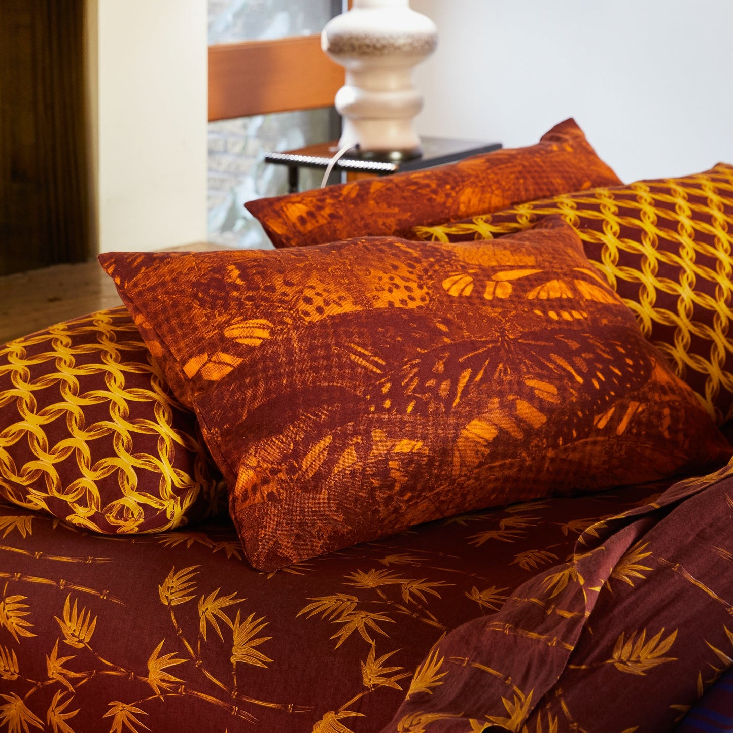 Sage X Clare - Emilia Linen Standard Pillowcase Set - Marigold