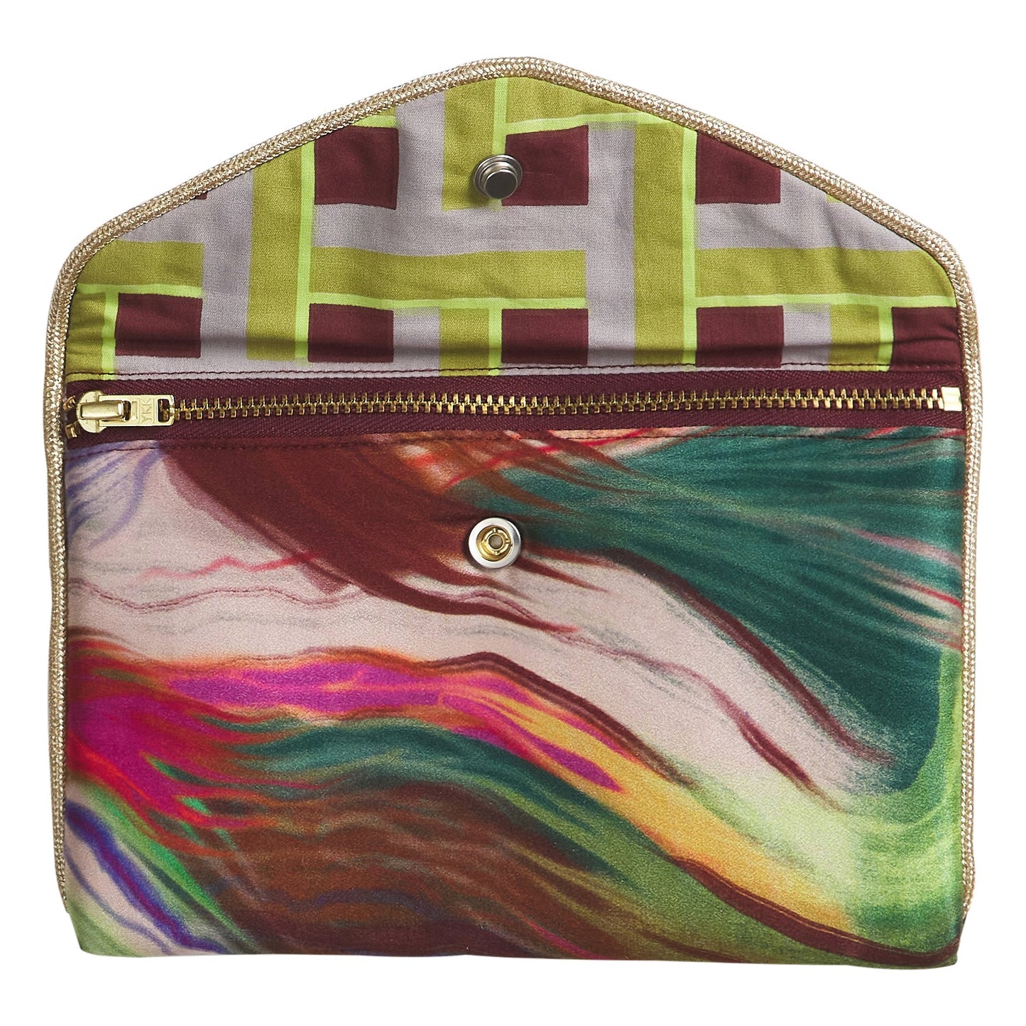 Sage X Clare - Zoi Silk Pouch - Verdant