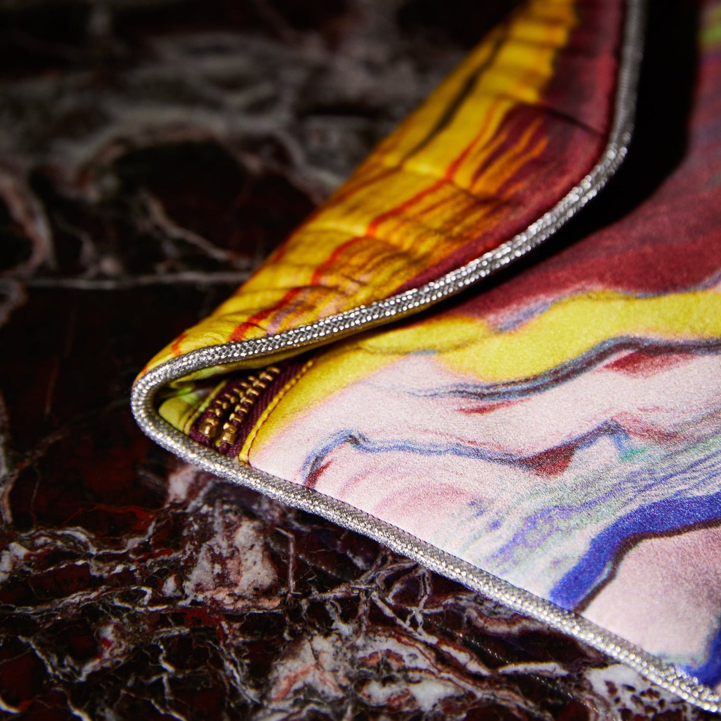 Sage X Clare - Zoi Silk Pouch - Ultramarine