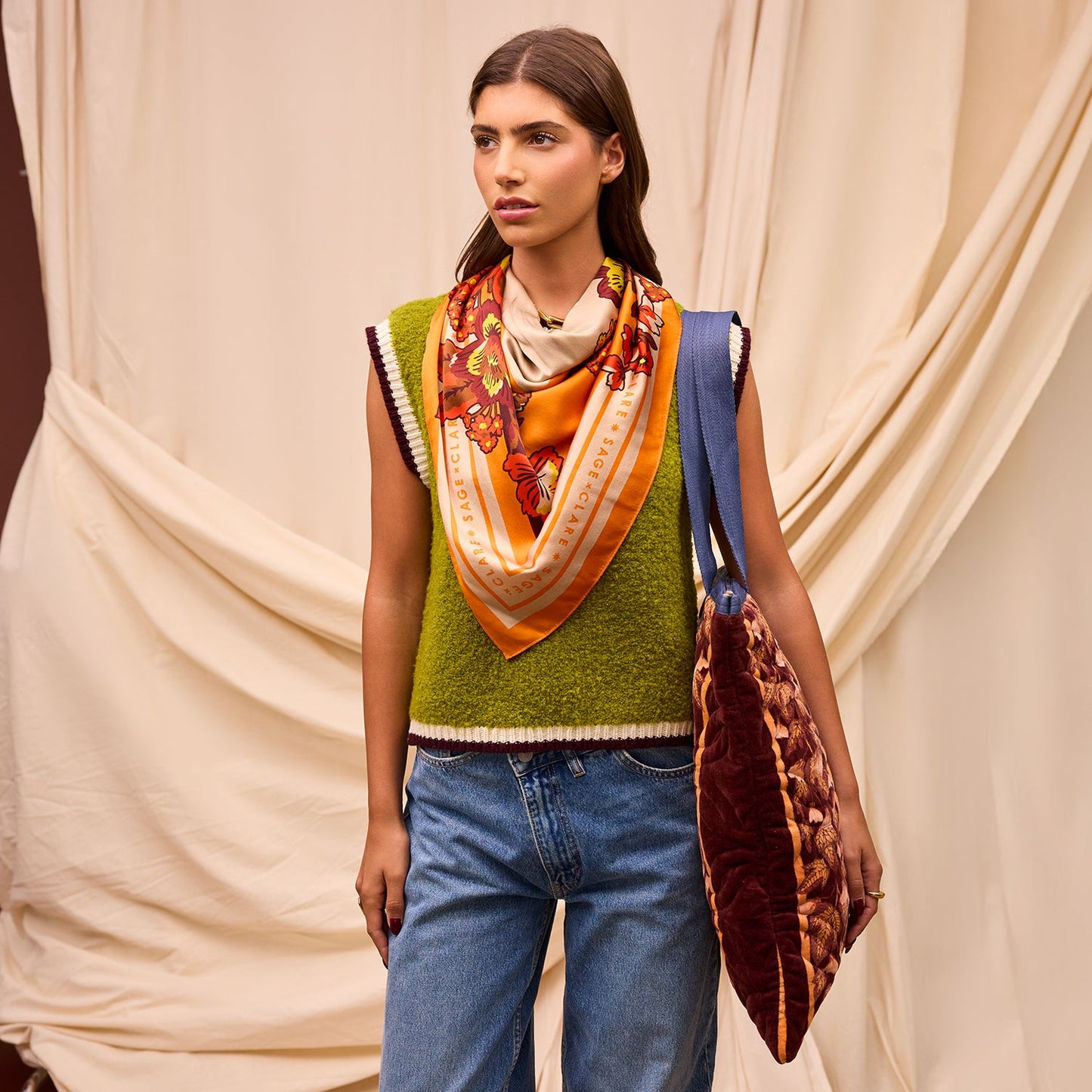 Sage X Clare - Eliza Silk Scarf