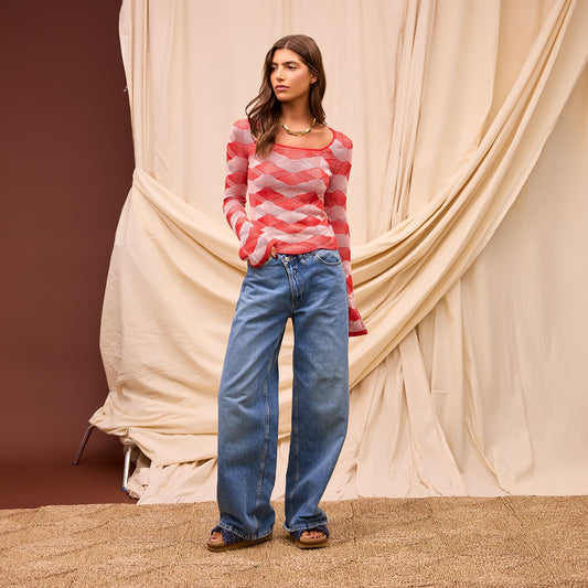 Sage X Clare - Ingrid Knit Top - Vermillion