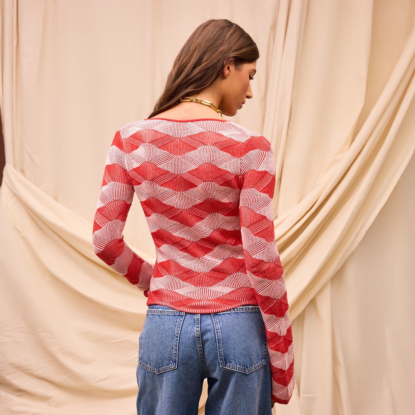 Sage X Clare - Ingrid Knit Top - Vermillion