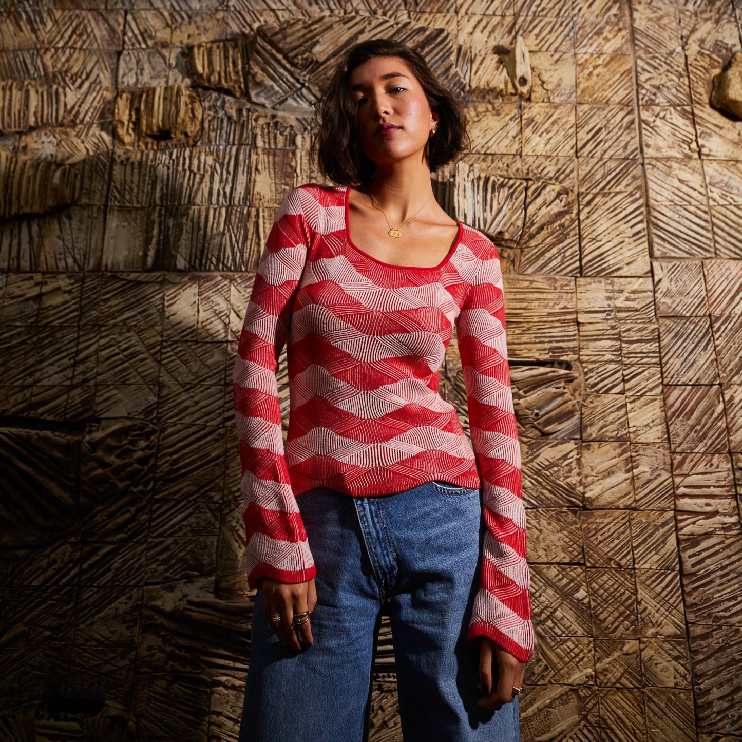 Sage X Clare - Ingrid Knit Top - Vermillion