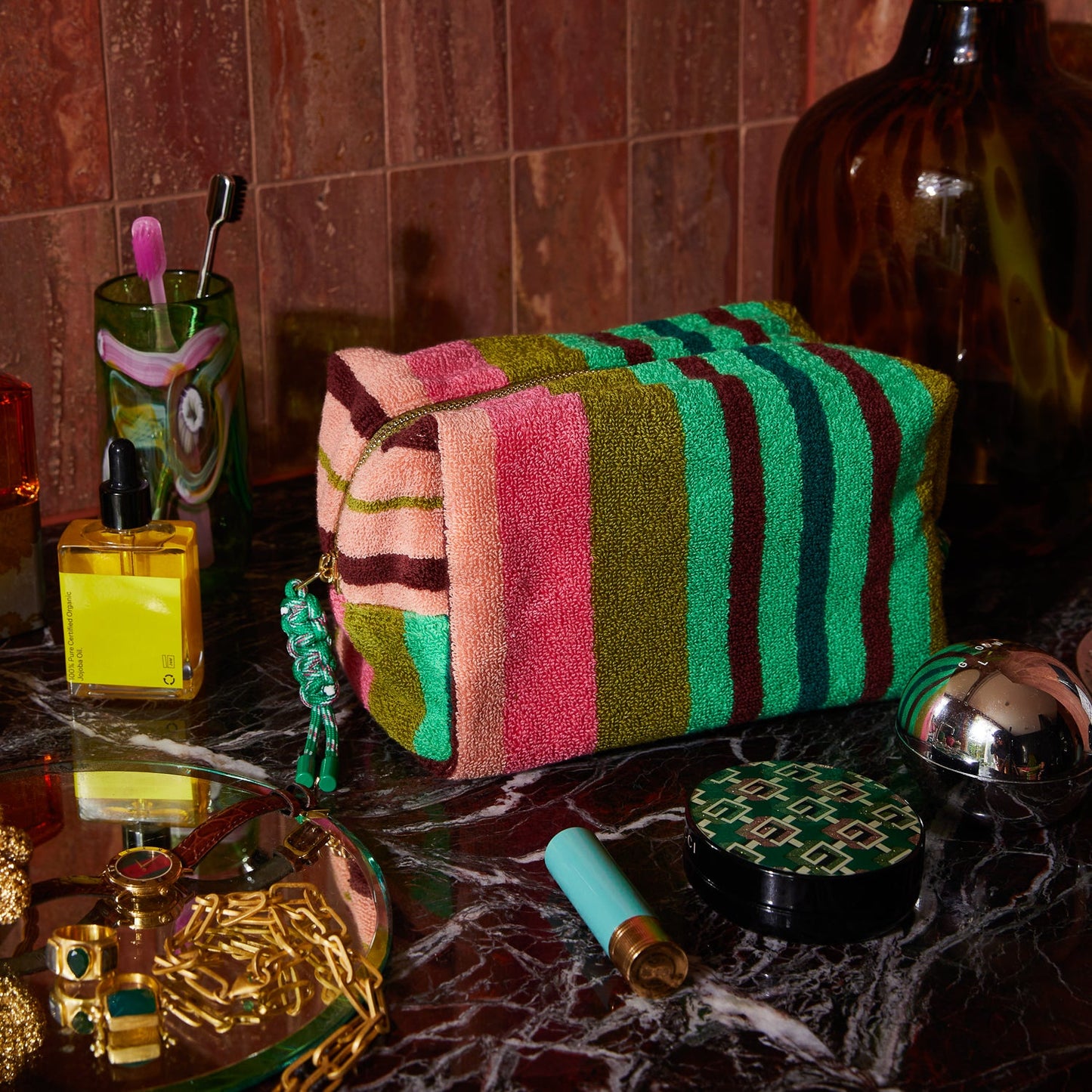 Sage X Clare - Nicolette Terry Pouch - Juniper