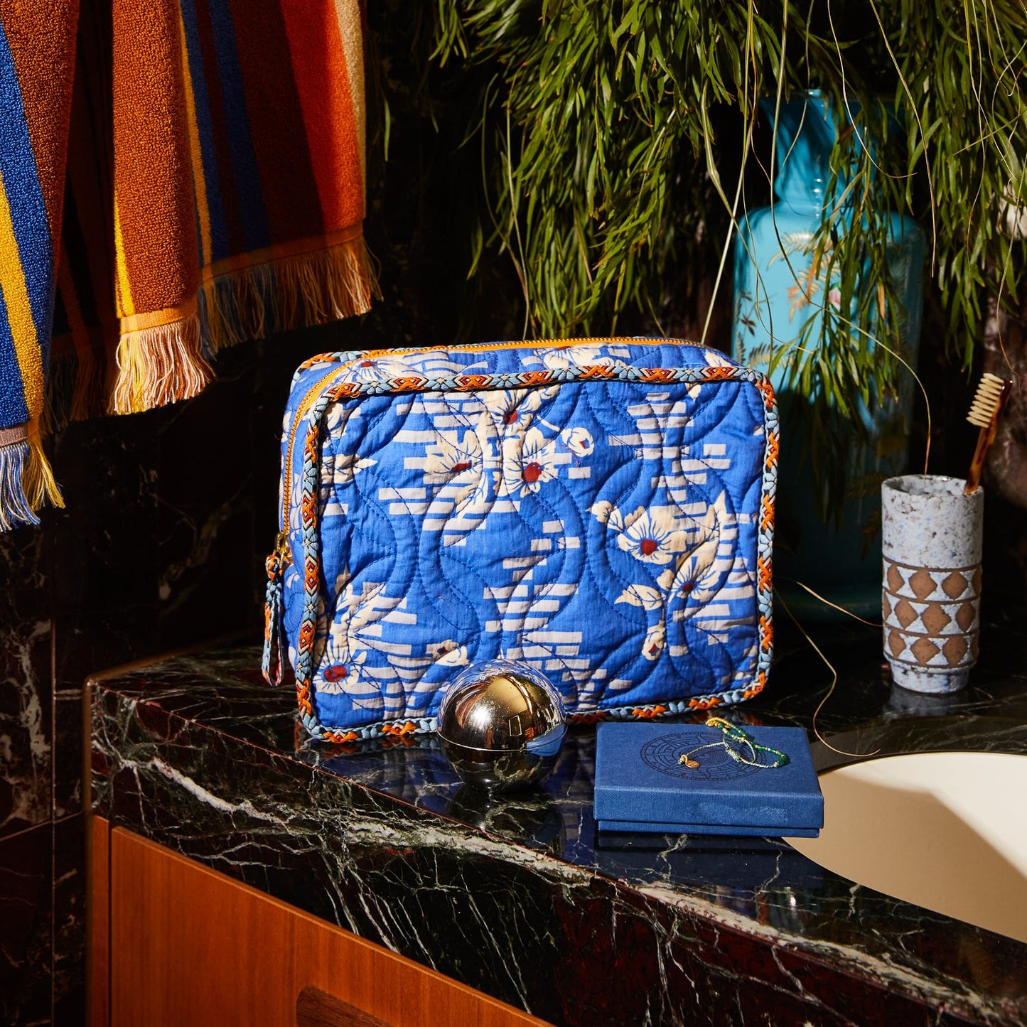 Sage X Clare - Marta Vanity Bag - Ultramarine