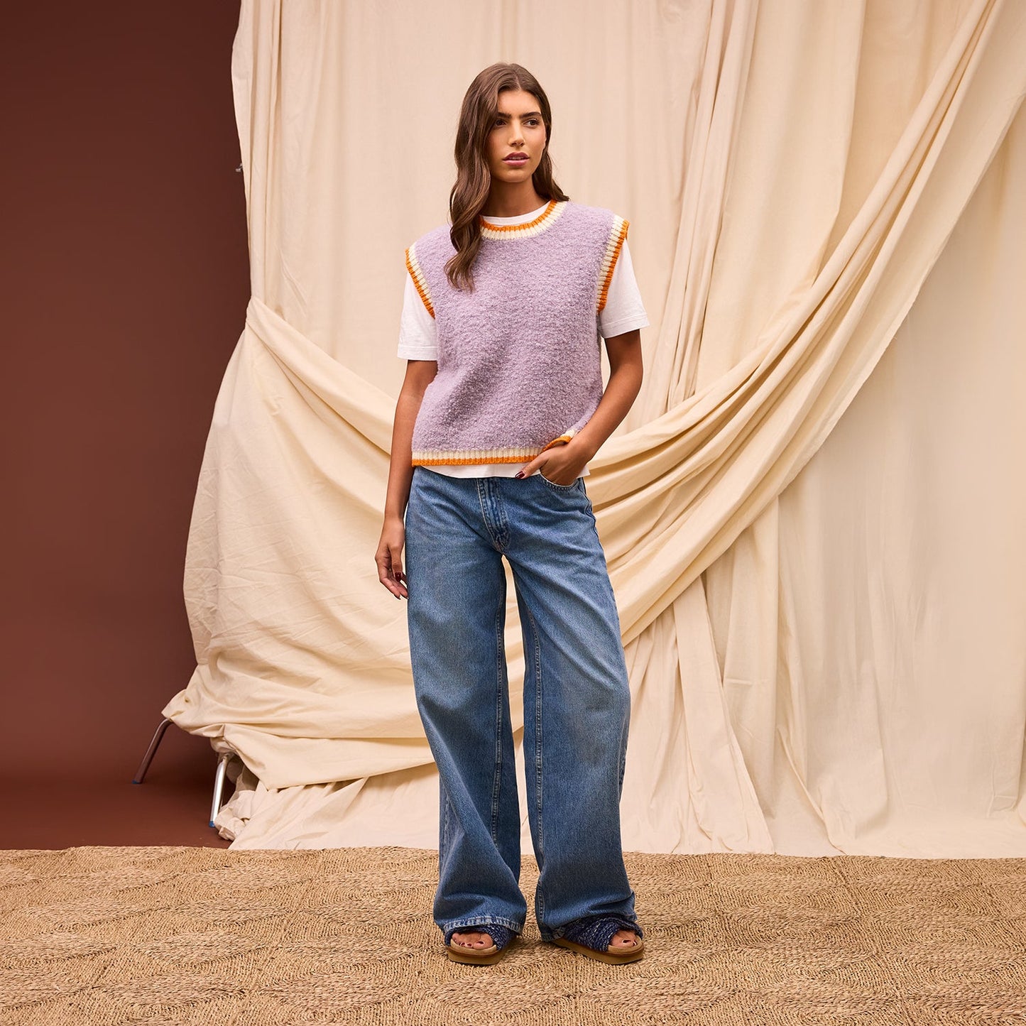 Sage X Clare - Elini Knit Vest - Mink Grey