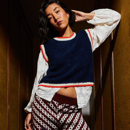 Sage X Clare - Elini Knit Vest - Ink