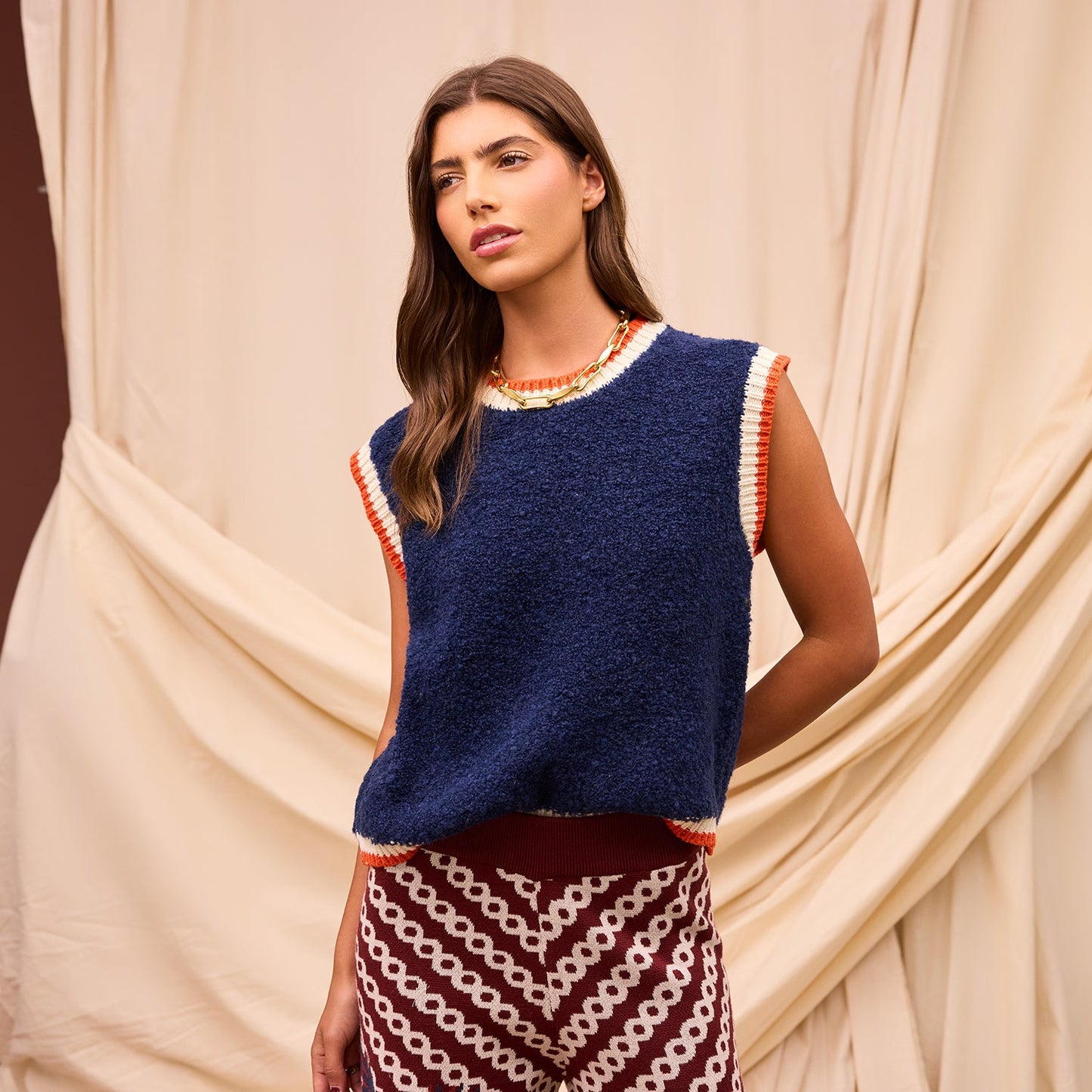 Sage X Clare - Elini Knit Vest - Ink