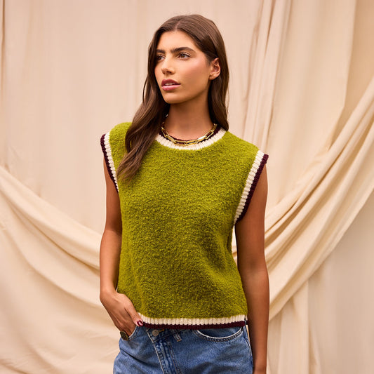 Sage X Clare - Elini Knit Vest - Juniper