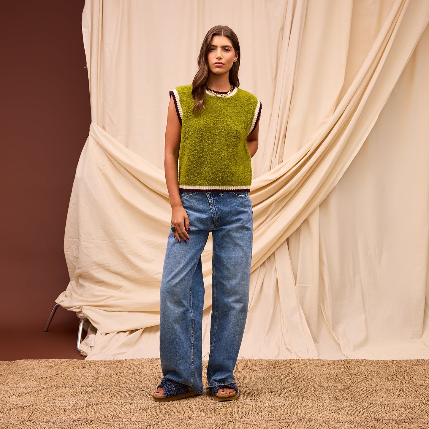 Sage X Clare - Elini Knit Vest - Juniper
