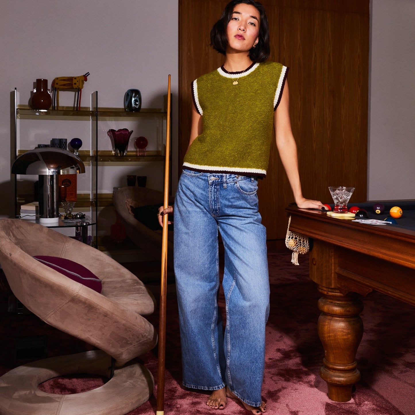 Sage X Clare - Elini Knit Vest - Juniper