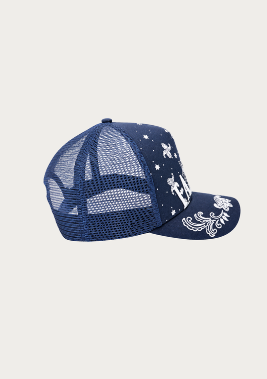 FAR MER By Whitney - Navy Bandana Trucker