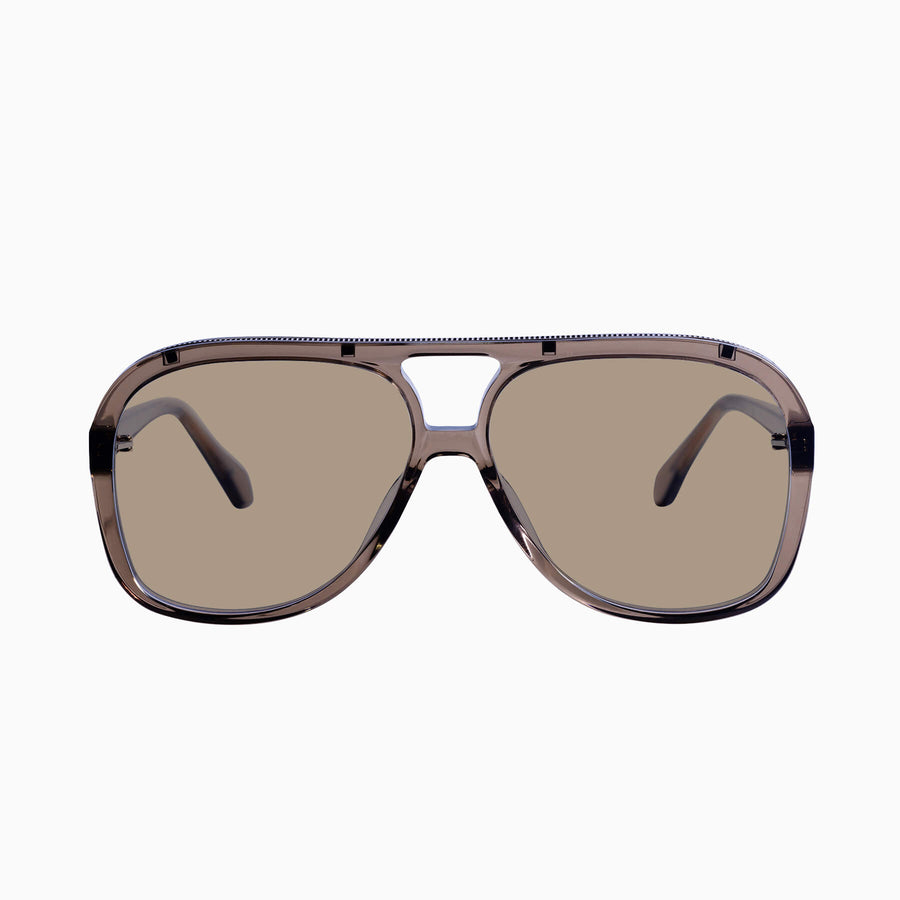 Valley Eyewear - Bang - Transparent Mocha w. Rose Gold Metal Trim / Light Brown Lens