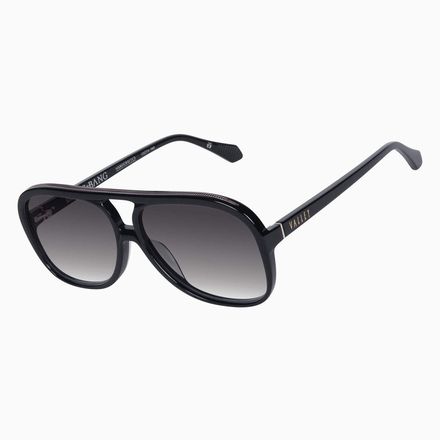 Valley Eyewear - Bang Bang - Black Gloss w. Gold Metal / Black Gradient Lens