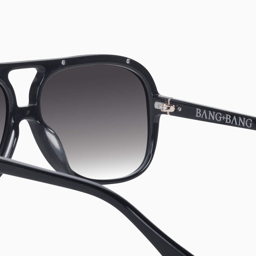 Valley Eyewear - Bang Bang - Black Gloss w. Gold Metal / Black Gradient Lens