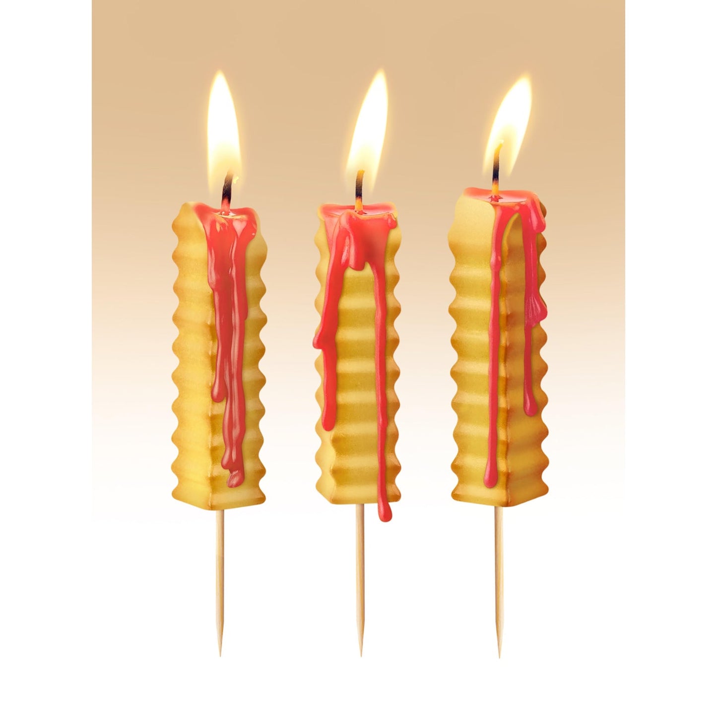 Fred - Hot and Crispy Birthday Candles - 6pcs Set Yellow