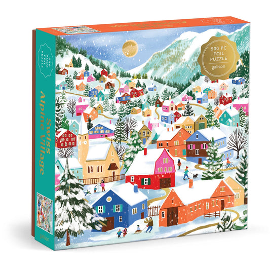 Galison - Swiss Alpine Village Foil Puzzle - 500pc