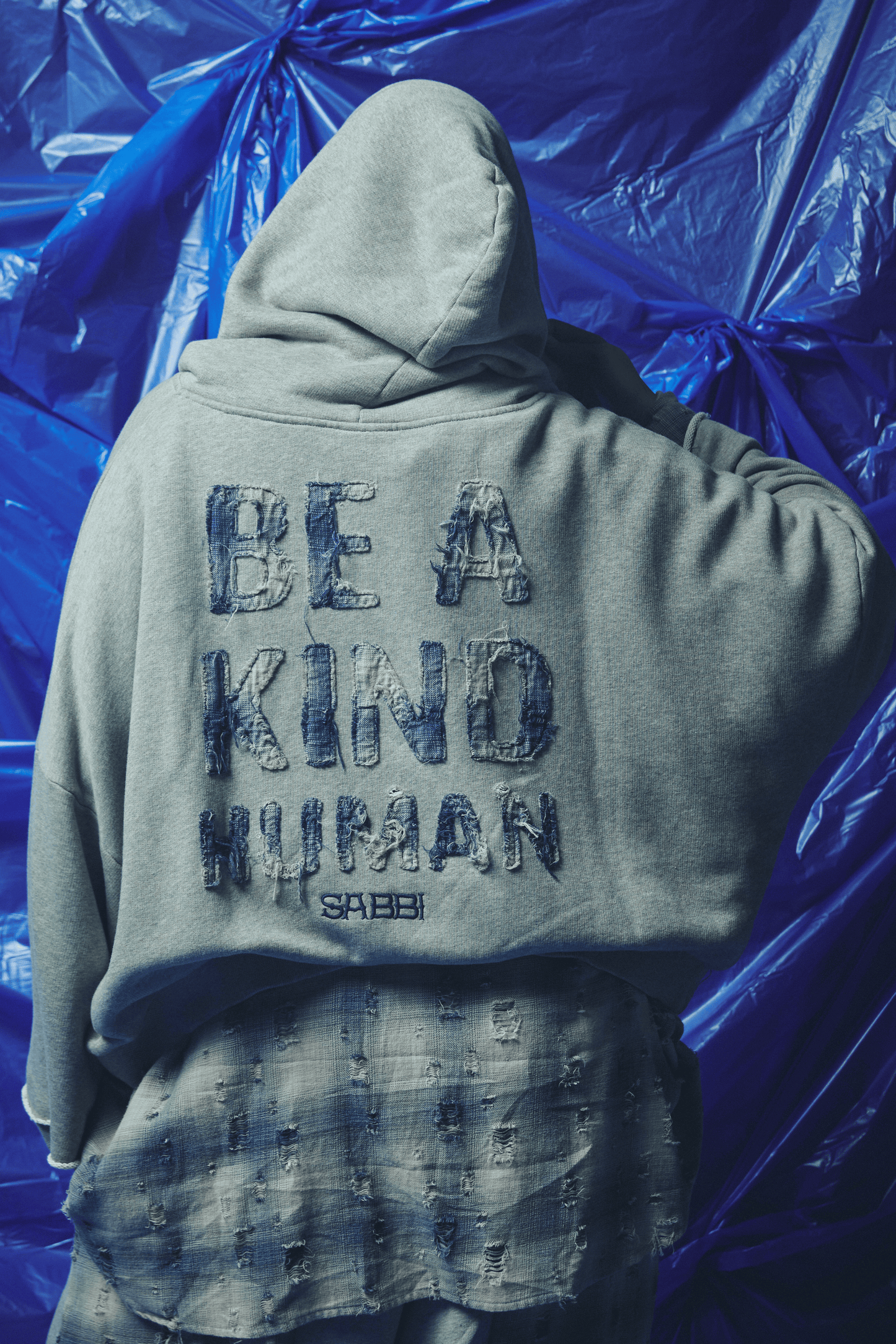 Sabbi - THE BE A KIND HUMAN HOODIE - BLUE