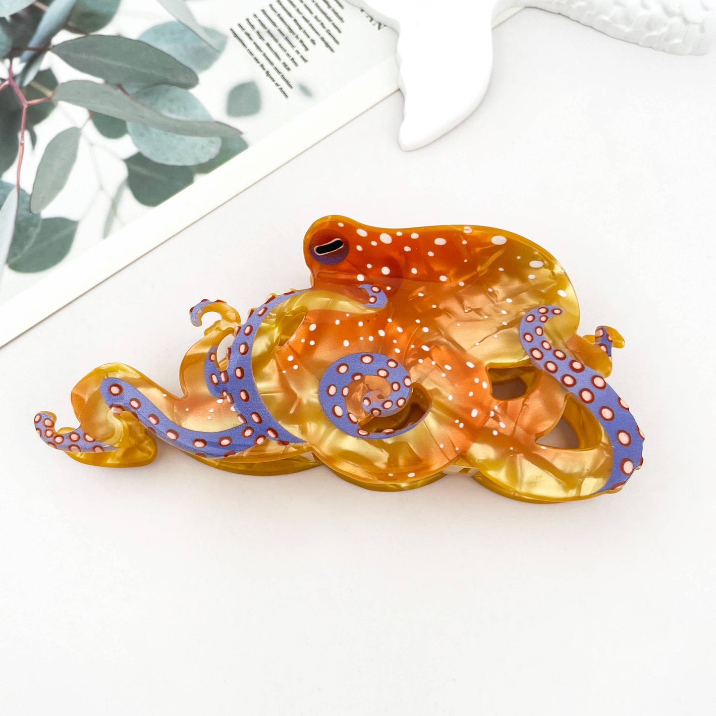 Diva - Blue Ring Octopus - Hair Claw Clips