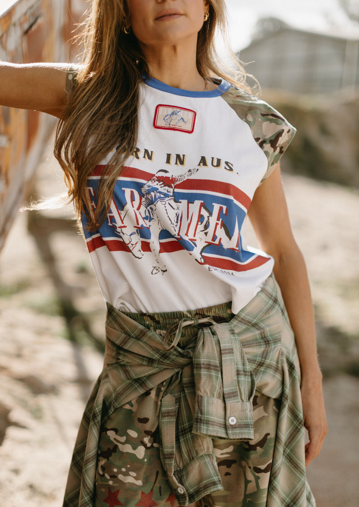 FARMER By Whitney - Camo Raglan Tank