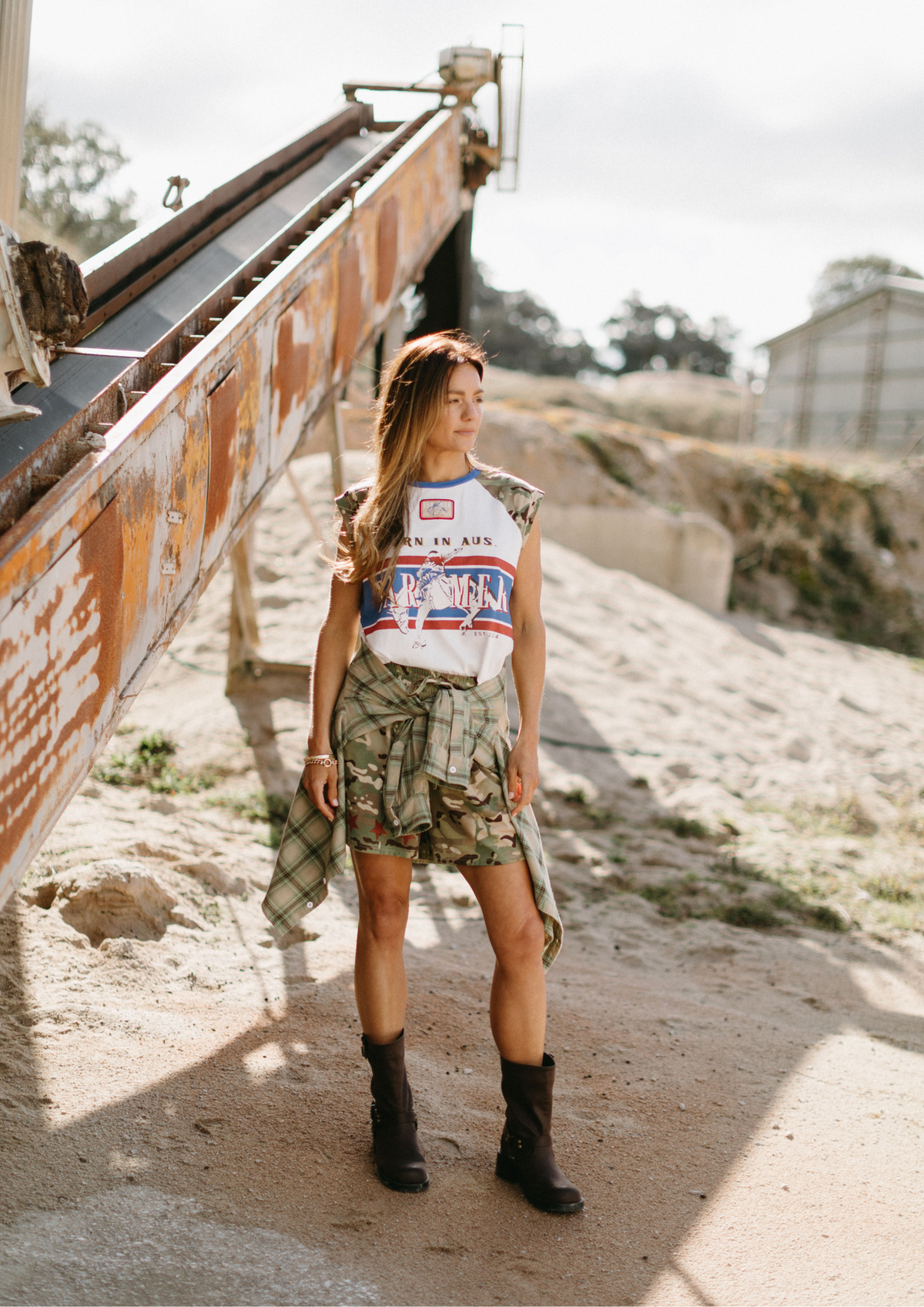 FARMER By Whitney - Camo Raglan Tank