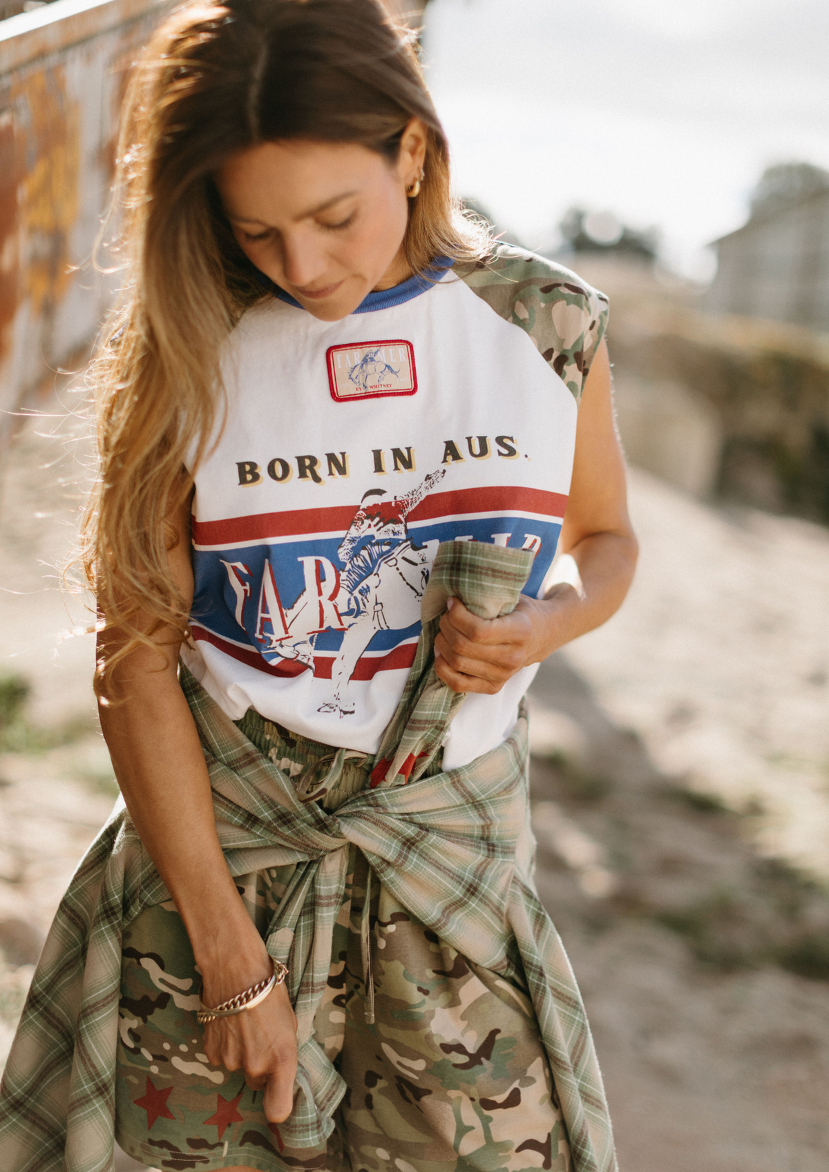 FARMER By Whitney - Camo Raglan Tank