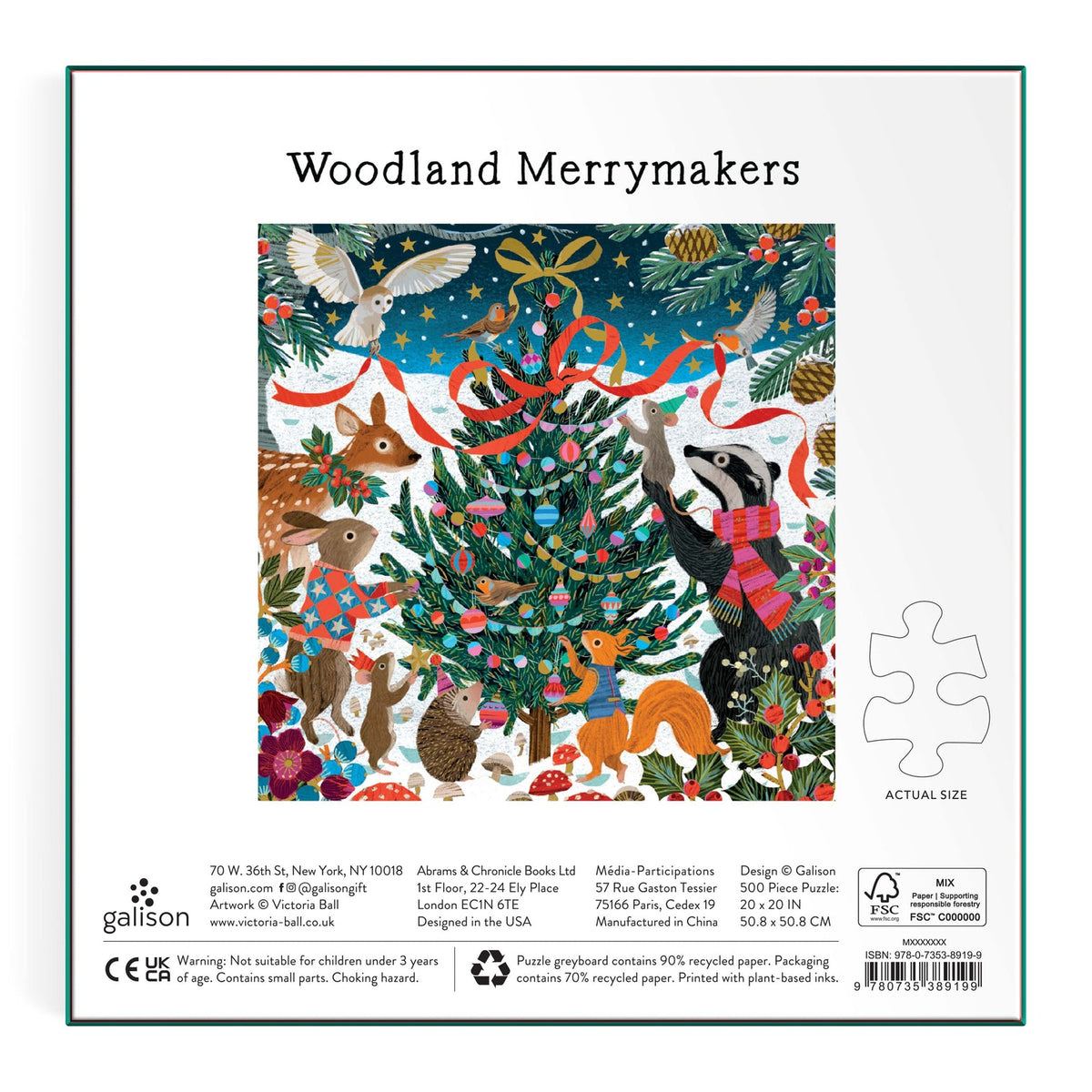 Galison - Woodland Merrymakers Foil Puzzle - 500pc