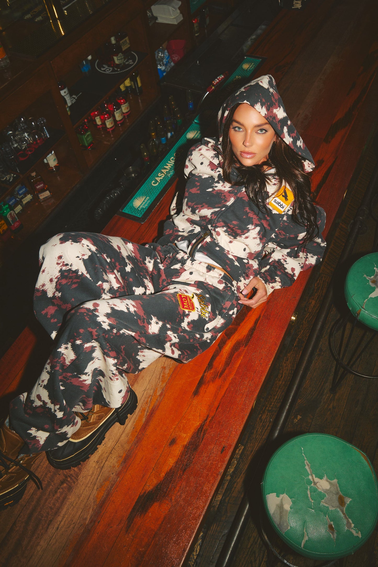 Sabbi - The Cow Print Sabbi Ranch Zip Hoodie