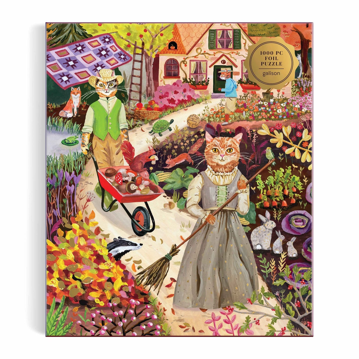 Galison - Cottage Cats Foil Puzzle - 1000pc