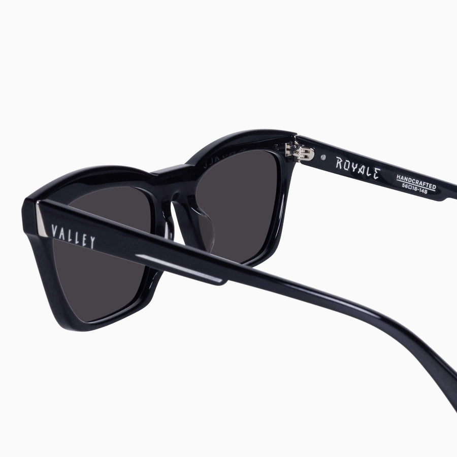 Valley Eyewear - Royale - Gloss Black w. Silver Metal / Black Lens